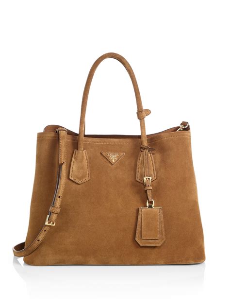 prada light brown bag|prada brown suede bag.